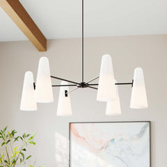 Beacon Opal Black 6-Light Chandelier - Ornate Home