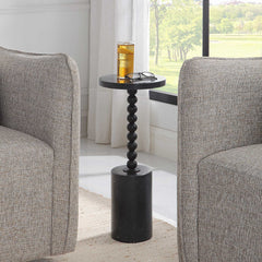 Bead Black Marble Drink Table - Ornate Home