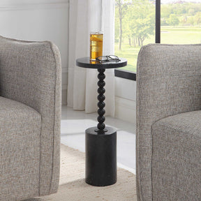 Bead Black Marble Drink Table - Ornate Home