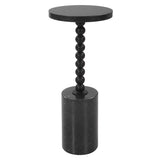 Bead Black Marble Drink Table - Ornate Home