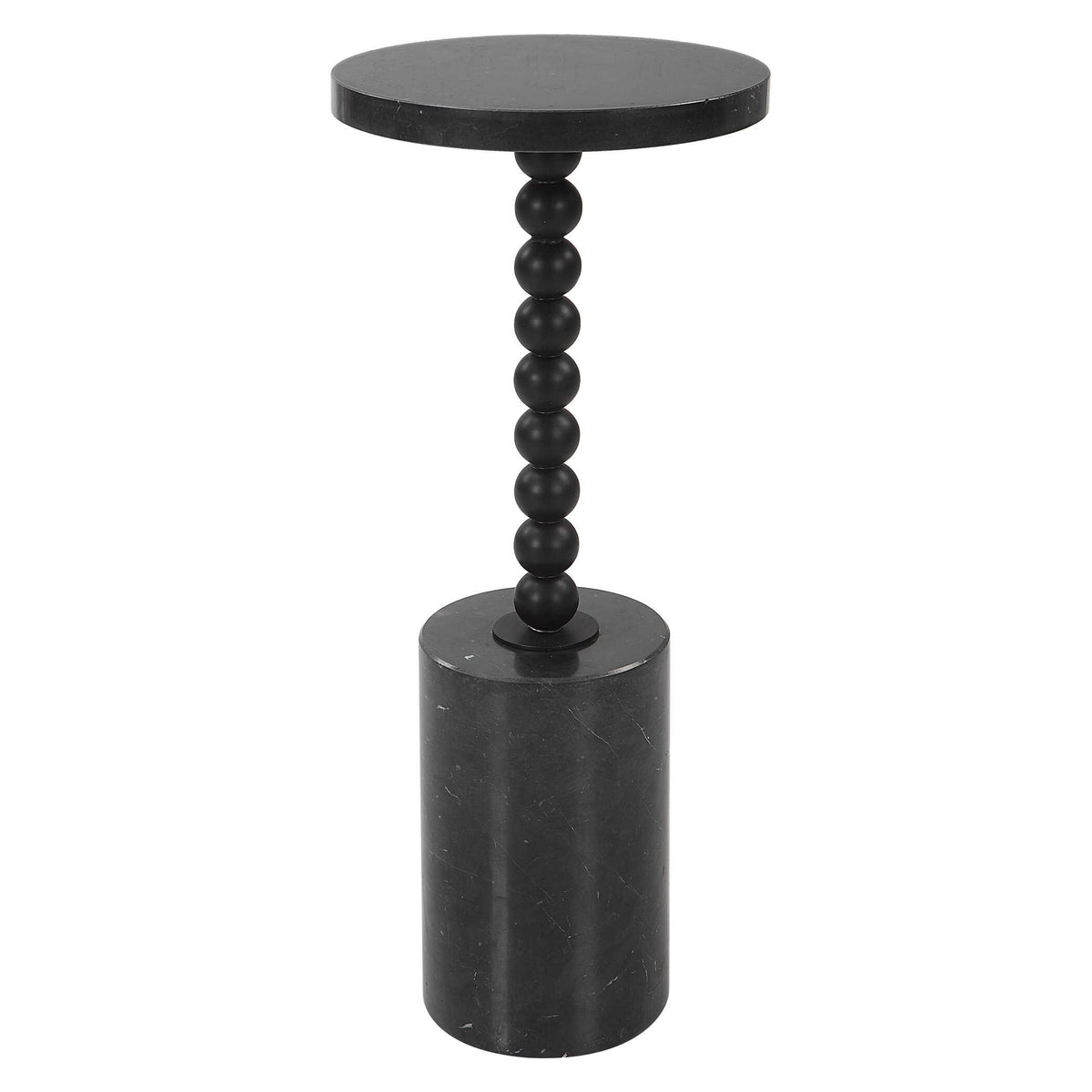Bead Black Marble Drink Table - Ornate Home