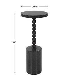 Bead Black Marble Drink Table - Ornate Home