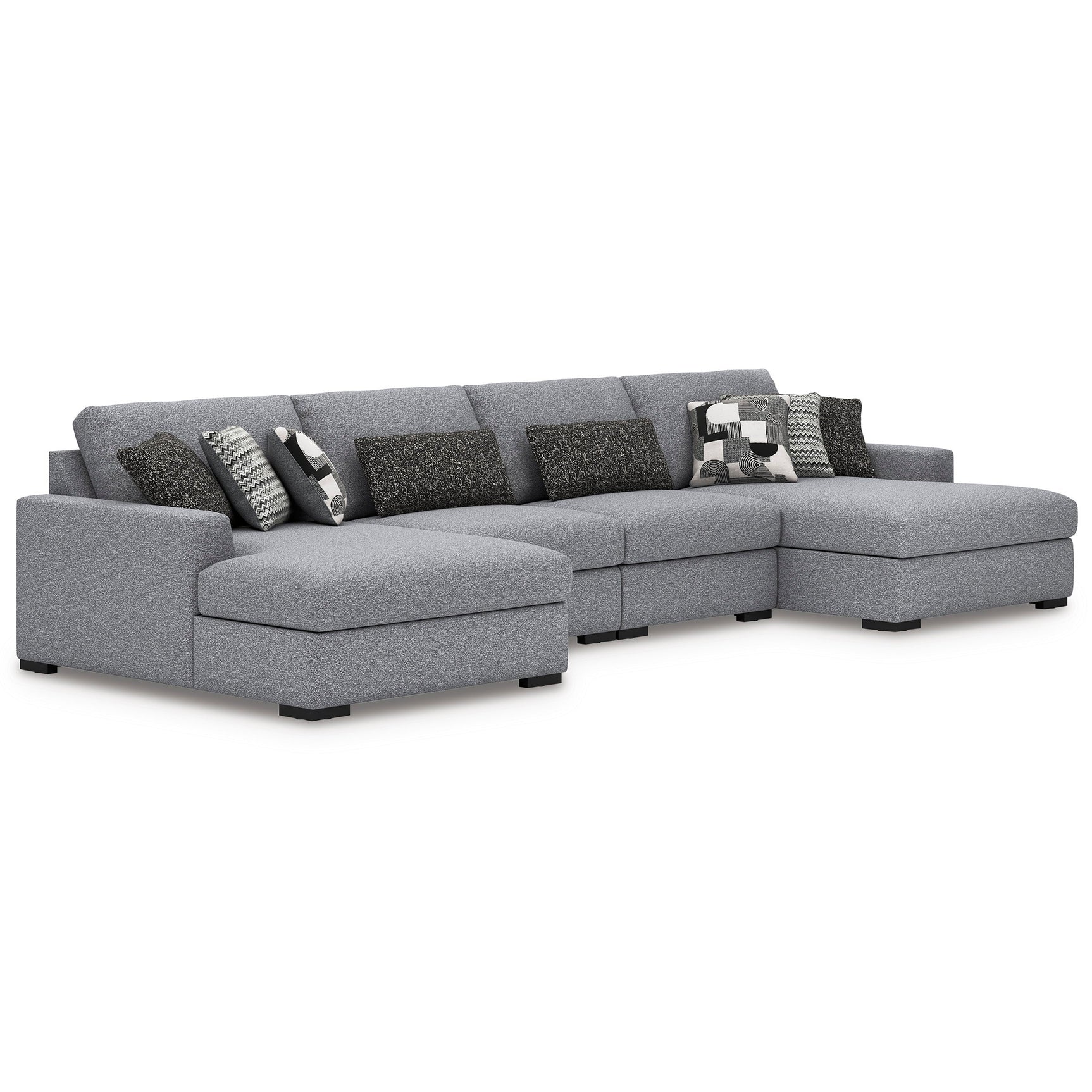 Bealton Salt and Pepper 4-Piece Sectional with Double Chaise (Online Special Price) - Ornate Home