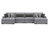 Bealton Salt and Pepper 4-Piece Sectional with Double Chaise - Ornate Home