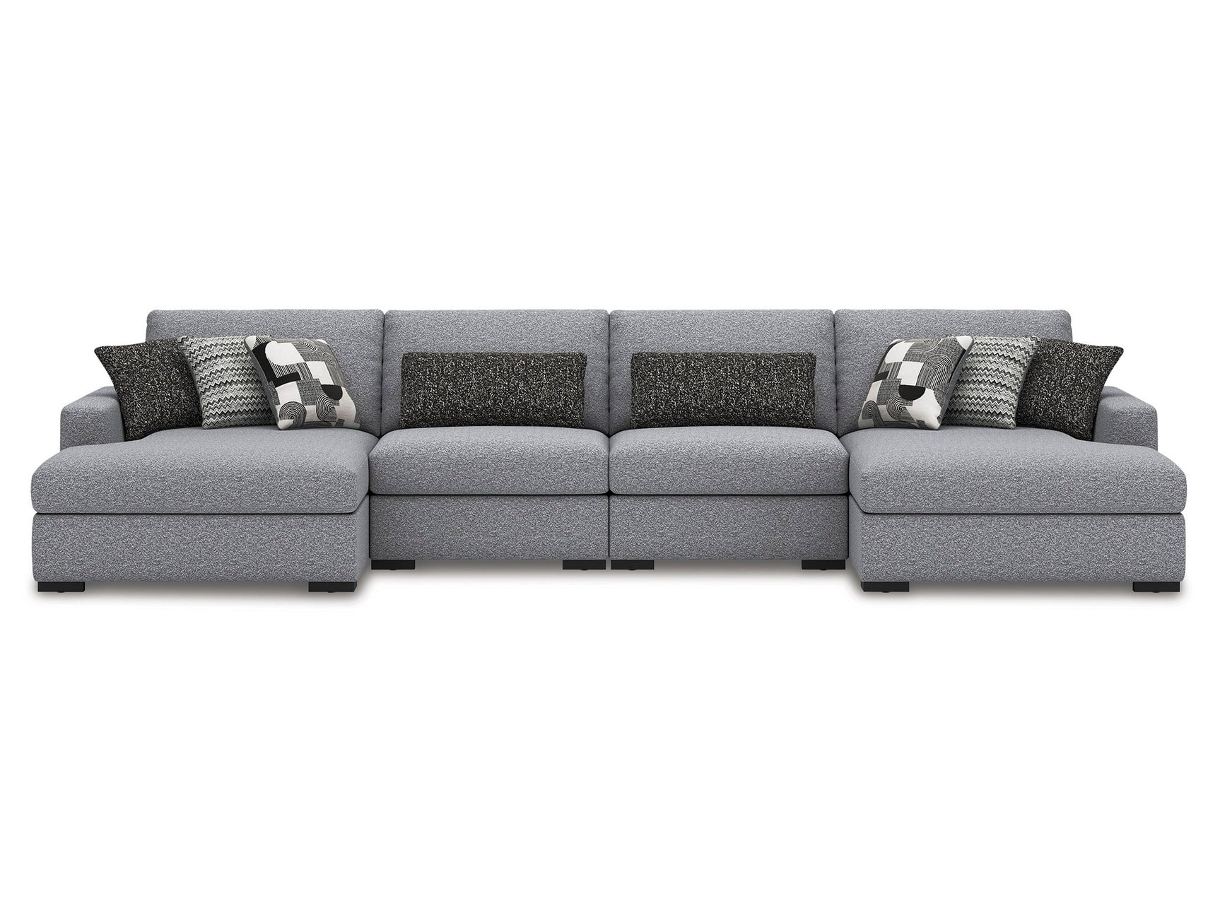 Bealton Salt and Pepper 4-Piece Sectional with Double Chaise - Ornate Home