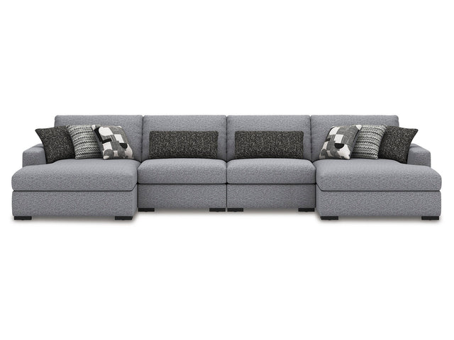 Bealton Salt and Pepper 4-Piece Sectional with Double Chaise - Ornate Home
