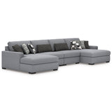 Bealton Salt and Pepper 4-Piece Sectional with Double Chaise - Ornate Home