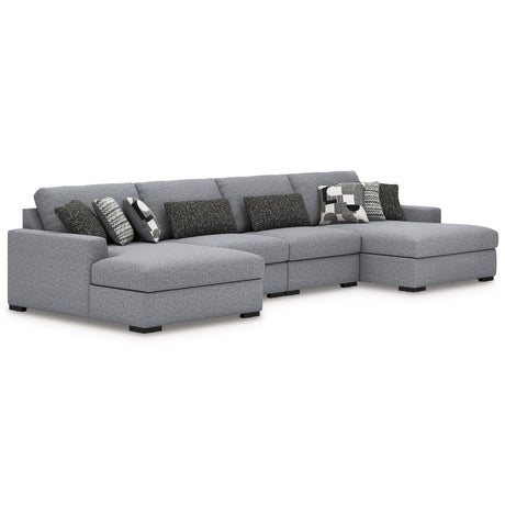 Bealton Salt and Pepper 4-Piece Sectional with Double Chaise - Ornate Home