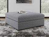 Bealton Salt and Pepper Oversized Accent Ottoman (Online Special Price) - Ornate Home