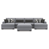 Bealton Salt and Pepper Oversized Accent Ottoman - Ornate Home