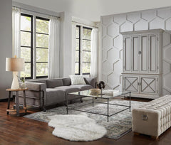 Beam Beige Bench Tufted Linen - Ornate Home