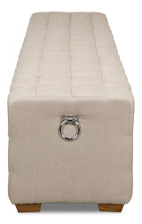 Beam Beige Bench Tufted Linen - Ornate Home