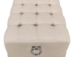 Beam Beige Bench Tufted Linen - Ornate Home
