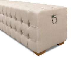 Beam Beige Bench Tufted Linen - Ornate Home