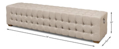 Beam Beige Bench Tufted Linen - Ornate Home