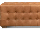 Beam Brown Bench Tufted Leather - Ornate Home