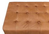 Beam Brown Bench Tufted Leather - Ornate Home