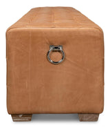 Beam Brown Bench Tufted Leather - Ornate Home