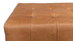 Beam Brown Bench Tufted Leather - Ornate Home