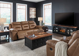 Beaman Peak Toffee Reclining Living Room Set - Ornate Home