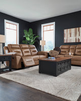 Beaman Peak Toffee Reclining Living Room Set - Ornate Home