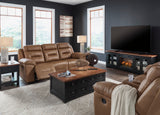 Beaman Peak Toffee Reclining Sofa and Loveseat - Ornate Home