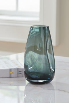 Beamund Teal Blue Curved Vase - Ornate Home