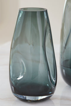 Beamund Teal Blue Curved Vase - Ornate Home