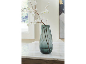Beamund Teal Blue Vase (13.25"H) (Set of 2) - Ornate Home