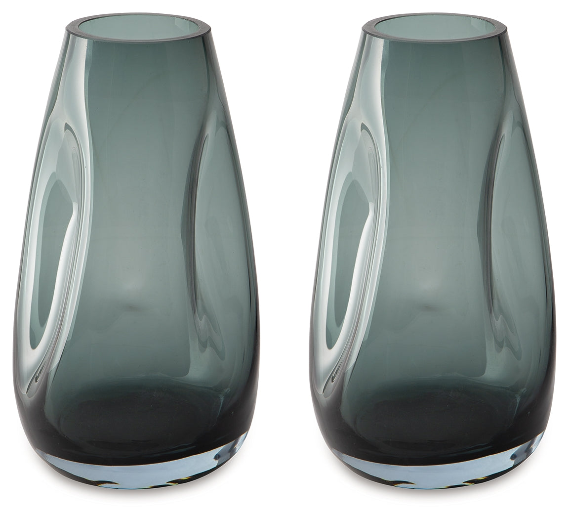 Beamund Teal Blue Vase (9.25"H) (Set of 2) (Online Special Price) - Ornate Home