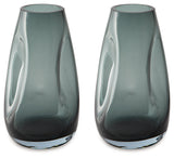 Beamund Teal Blue Vase (9.25"H) (Set of 2) - Ornate Home