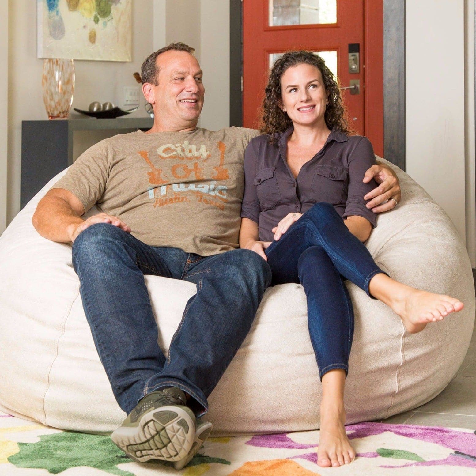 Bean Bag - King -  Faux Leather - Ornate Home