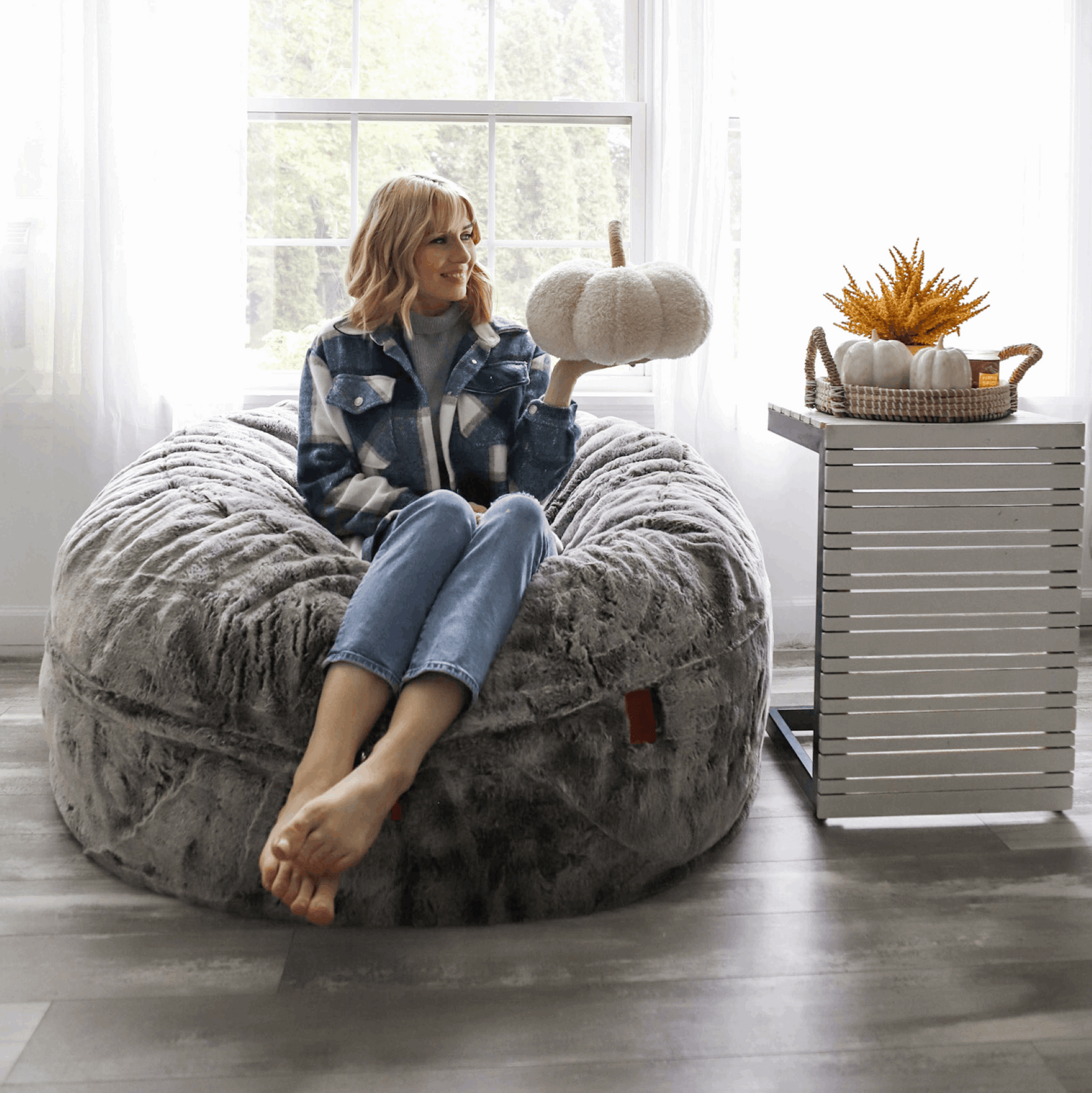 Bean Bag - Queen - Chinchilla - Ornate Home