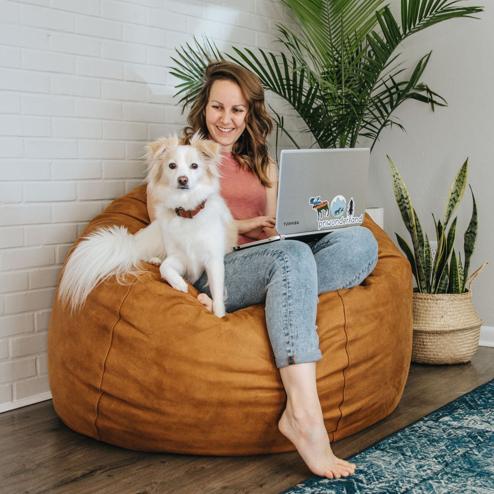 Bean Bag - Queen - Faux Leather - Ornate Home