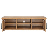 Beasley Golden Oak 2-Door 71-Inch Wood TV Stand Media Console - Ornate Home