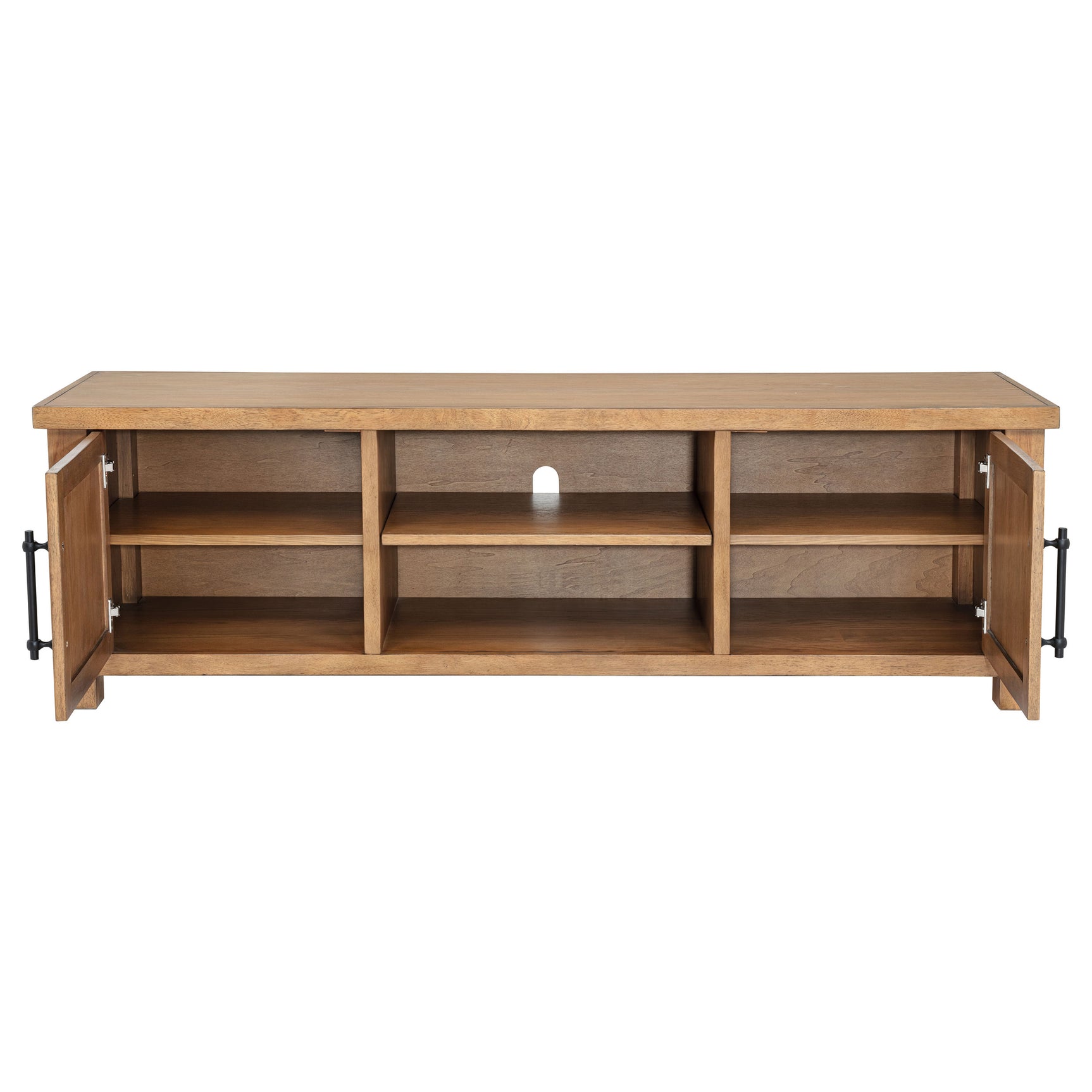 Beasley Golden Oak 2-Door 71-Inch Wood TV Stand Media Console - Ornate Home