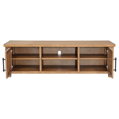 Beasley Golden Oak 2-Door 71-Inch Wood TV Stand Media Console - Ornate Home