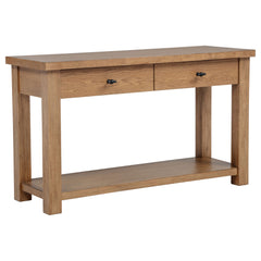 Beasley Golden Oak 2-Drawer Wood Console Table - Ornate Home