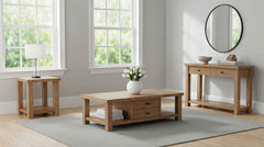 Beasley Golden Oak 2-Drawer Wood Console Table - Ornate Home