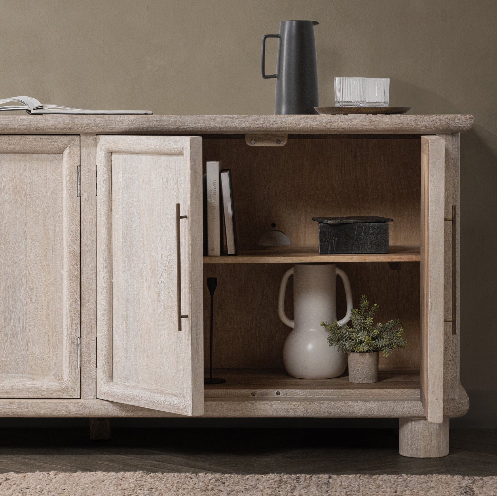 Beau Beige 4 Door Buffet - Ornate Home