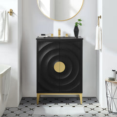 Beau Black 24" Wood Bathroom Vanity with Basin - Ornate Home