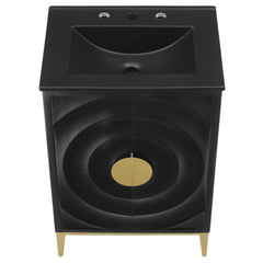 Beau Black 24" Wood Bathroom Vanity with Basin - Ornate Home