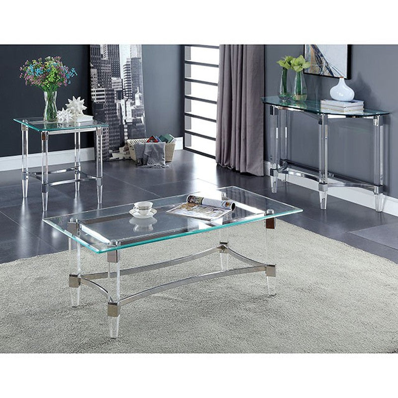 Beaumaris Clear/Chrome Coffee Table - Ornate Home