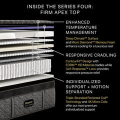 Beautyrest Black® Series Four 16" Black Hybrid Queen Firm Apex Top Mattress - Ornate Home