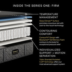 Beautyrest Black® Series One 12.5" Black Hybrid California King Firm Mattress - Ornate Home