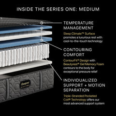 Beautyrest Black® Series One 13" Black Hybrid California King Medium Mattress - Ornate Home