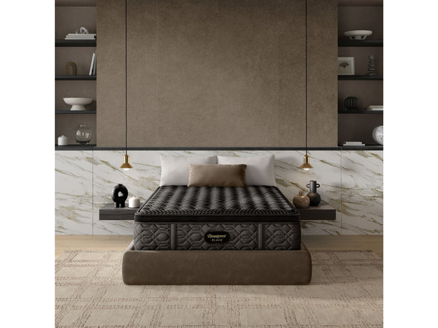 Beautyrest Black Series One 14.25" Black/Gray Innerspring Twin XL Firm Pillow Top Mattress - Ornate Home