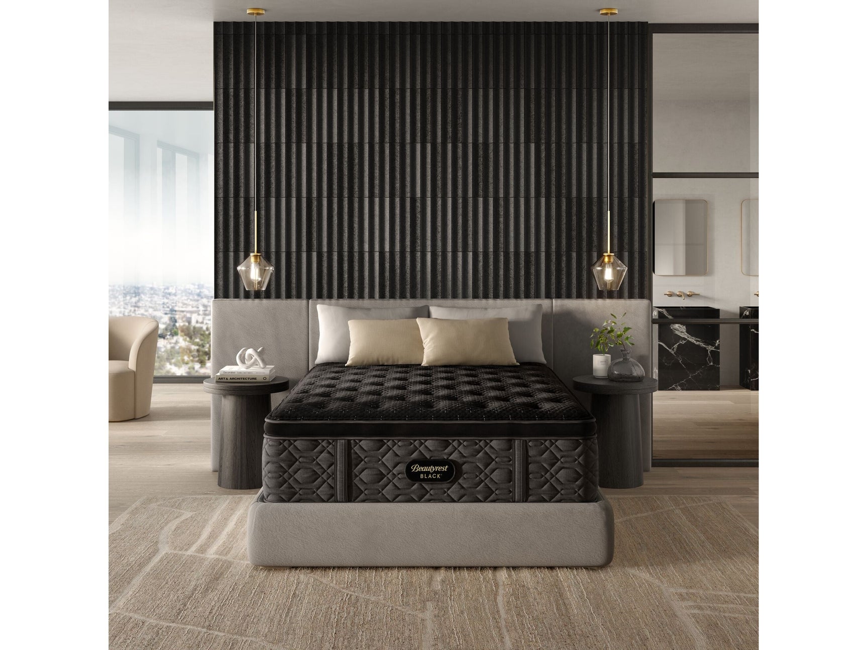 Beautyrest Black Series Three 16.25" Black Innerspring Twin XL Medium Pillow Top Mattress - Ornate Home