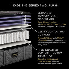 Beautyrest Black® Series Two 13.5" Black Hybrid California King Plush Mattress - Ornate Home