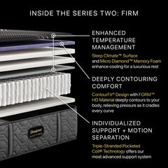 Beautyrest Black® Series Two 13.5" Black Hybrid Queen Firm Mattress - Ornate Home